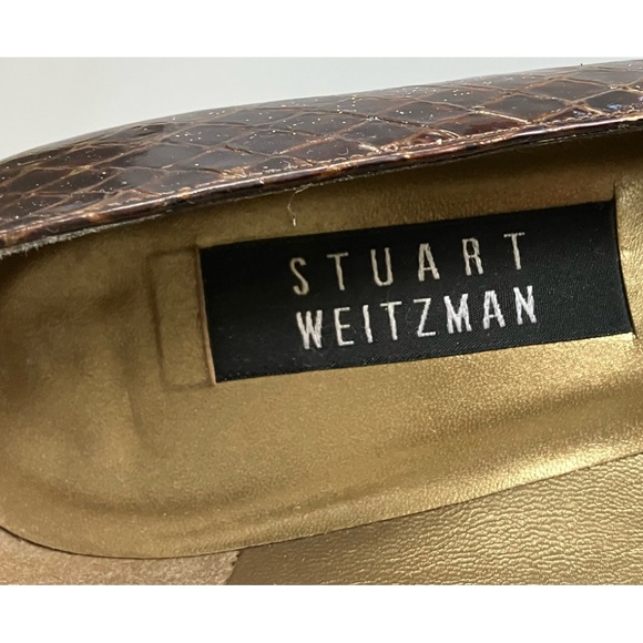 Stuart Weitzman Brown Snakeskin Pumps Size 9B - Picture 6 of 6